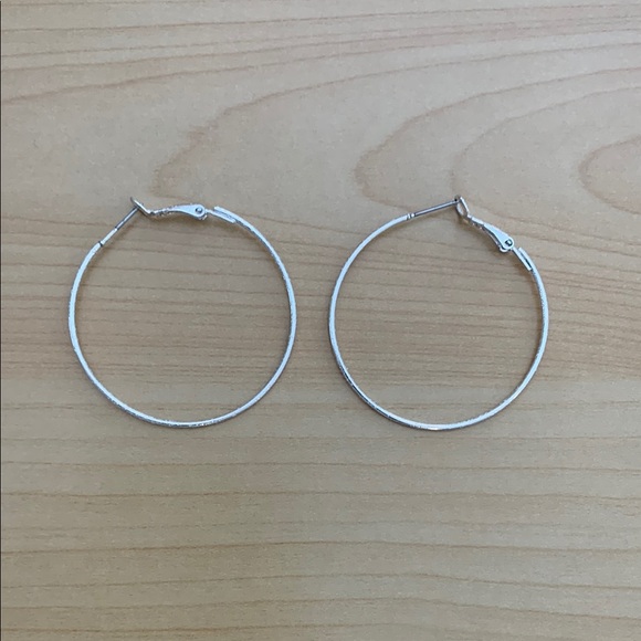 Elegant Silver Hoop Earrings - Picture 1 of 1